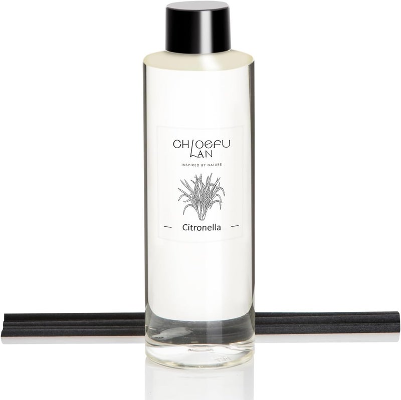 Chloefu LAN Citronella Essential Oil Diffuser Refill 6.76 fl oz Natural Oil - Best for SPA and Home, 0% Alcohol, Summer Camping Scented Oil for Patio, Garden, Balcony - Image 1