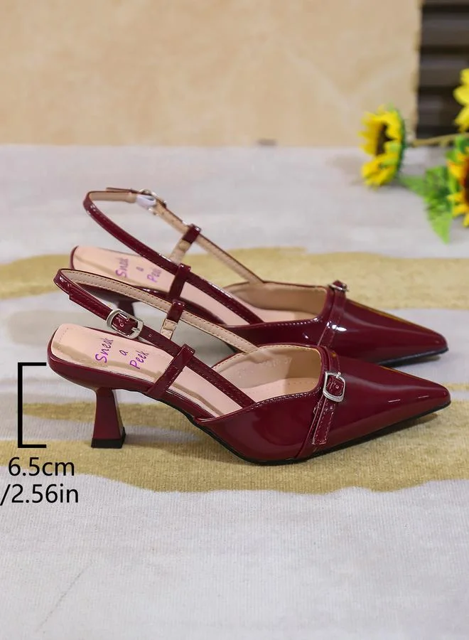 سنيك ايه بيك حذاء سادة بكعب ستيليتو وسير كاحل