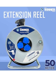 Winner WINNER CR2500 50 Meter Power Extension Reel Pure Copper 3G1.5 BS H05VV 1.5MM 220-240V 2500W 13A For Industrial On Site Use  - Image 2