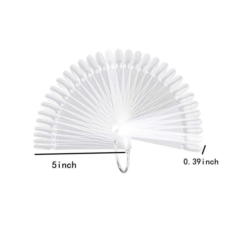 Ruby Face Rubyface Fan Shape Nail Art Polish Display Tips, False Nail Sample Sticks, Nails Practice Color Display, for Nail Home DIY Nail Salon Practice Tools Fan-shaped, 100 - Pcs - Image 2
