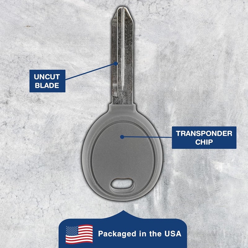 KeylessOption Transponder Chip Uncut Ignition Key Blank Replacement for Y160 (Pack of 2) - Image 5