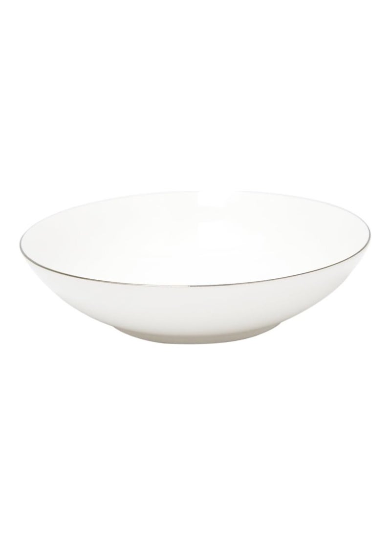 BLACKSTONE Handmade 2mm Platinum Rim Soup Plate - Elegant 8" Fine Dining Soup Plate  - Image 1