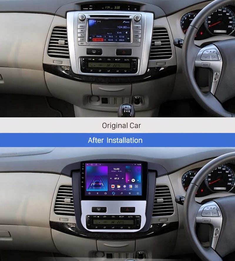 فيريكس ستيريو سيارة تويوتا إينوفا مناسب لشاشة أندرويد 2011-2015، كار بلاي، أندرويد أوتو لاسلكي، نظام ملاحة جي بي إس، واي فاي، كاميرا AHD (يدوي/أوتوماتيكي، متوافق مع كليهما) (4 كاميرات 32 جيجابايت 360D) - Image 4