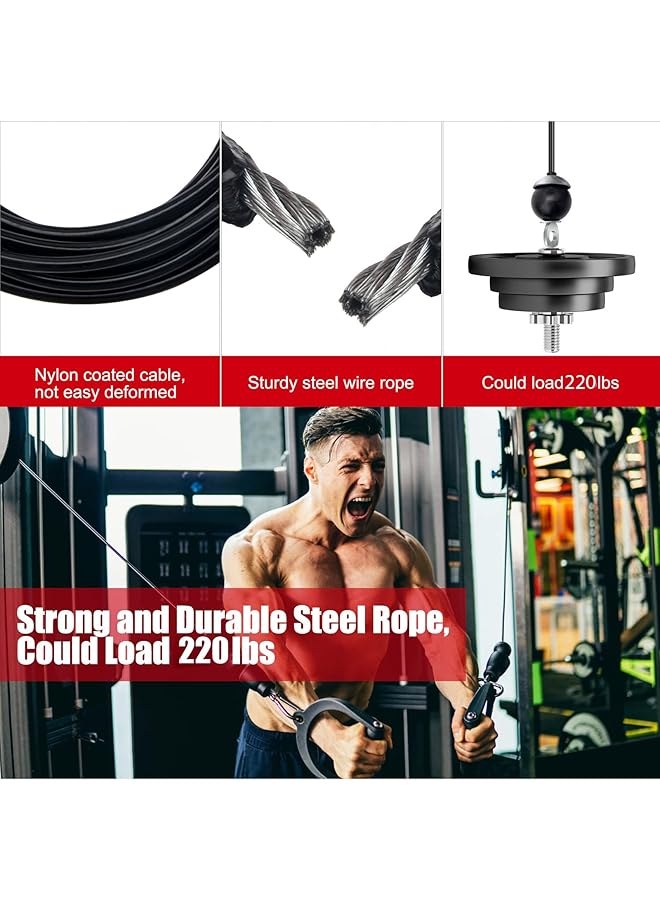erorex Fitness Pulley Cable, Replacement Cable Machine Accessories, Cable Pulley Attachments For Gym -Thick 5Mm(0.2 Inch) Heavy Duty Steel Wire Rope For Home Gym Cable Pulley Machine  - Image 2