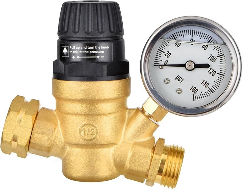 منظم ضغط الماء مع مقياس زيت قابل للتعديل لمقبض الحديقة وعربة المنزل المتنقلة - Image 1