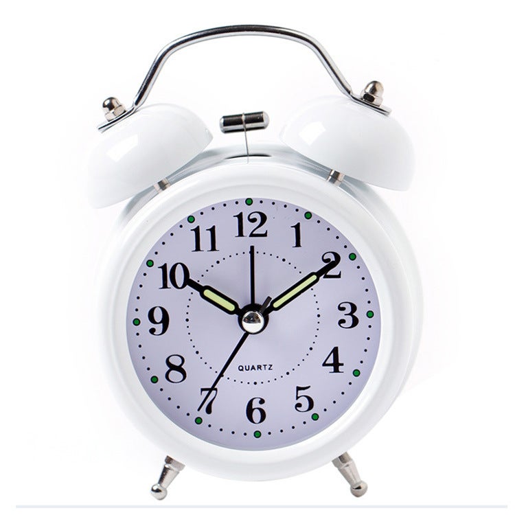 Factory 3 Inch Metal Bell Alarm Clock Cartoon Student Children'S Clock Mute With Lights Can Add Logo - Image 5