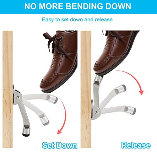 LISHINE 6 Pack Kickdown Door Stop Commercial Heavy Duty Door Stop Door Stoppers for Bottom of Door Kickstand Door Stopper with Rubber Tip and Spring Lever Easy to Kick Down Door Stop Stopper and Release - Image 3