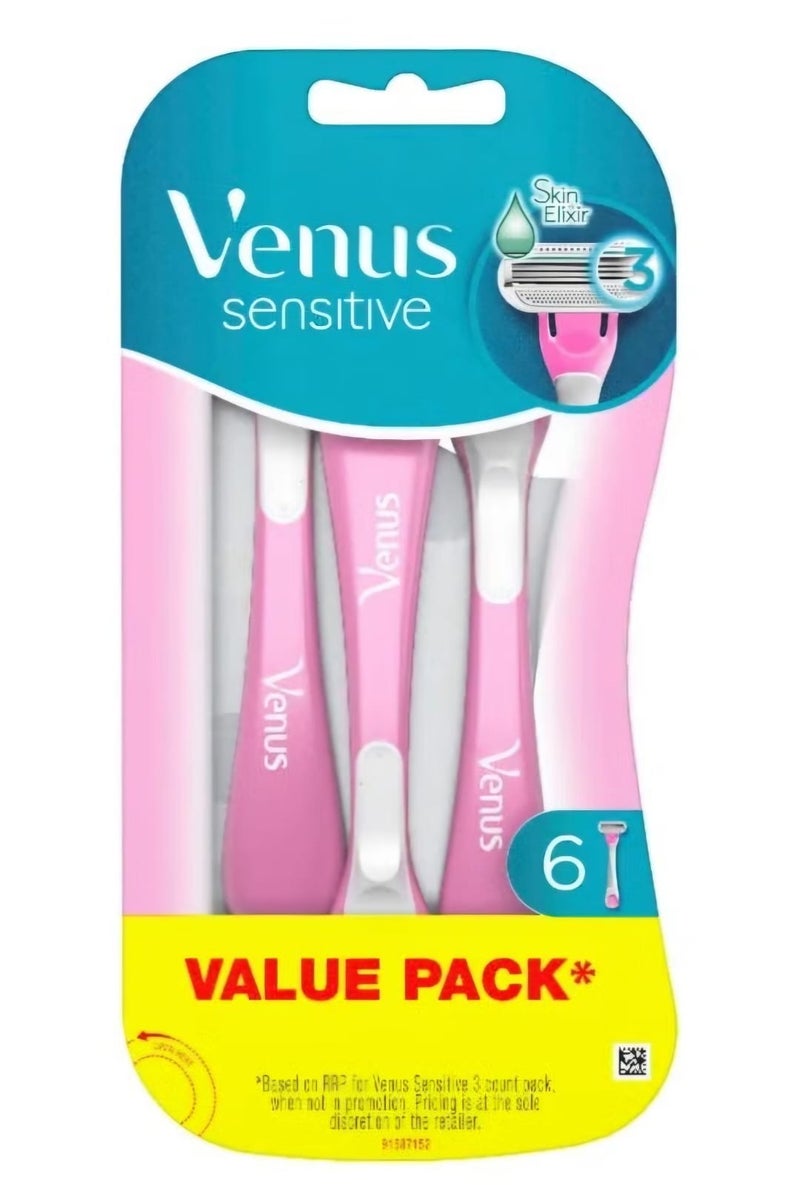 Venus shaver for sensitive skin. 6 machines. 3 blades.