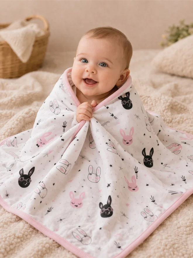 Mothers Choice Baby Double-Sided Cotton Summer Blanket – 80 × 80 cm