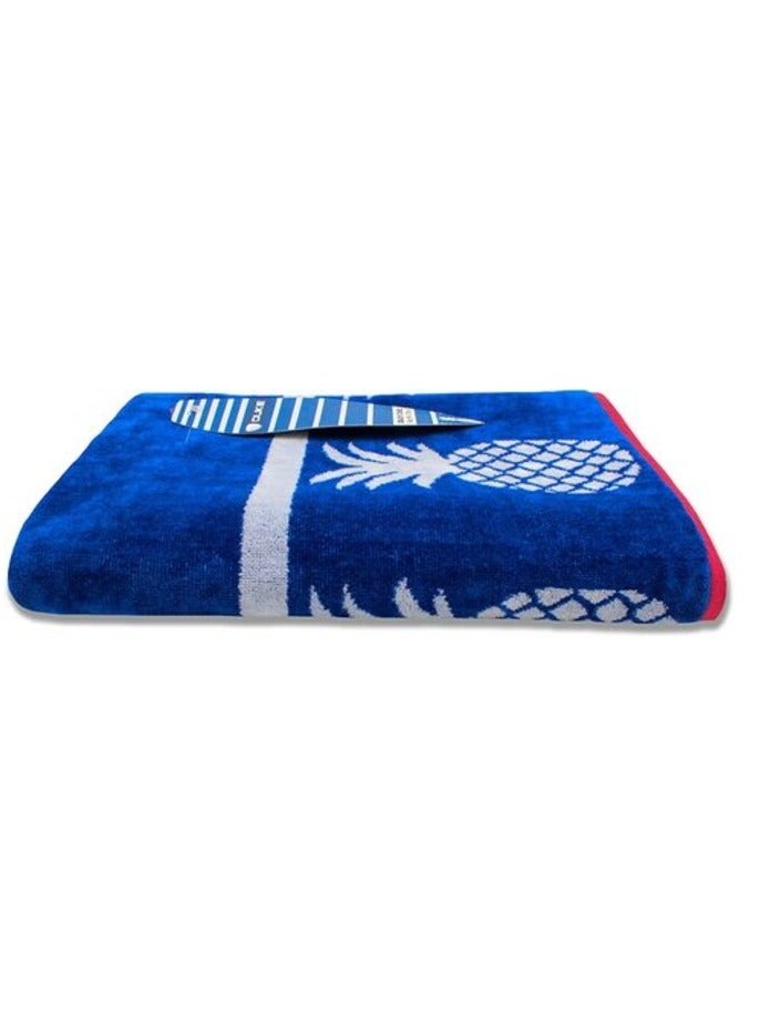 DUKE BEACH TOWEL - Cotton Beach Towel, Beach Blanket 90 Cm x 170 Cm 400 GSM - Stripe Design - Image 1