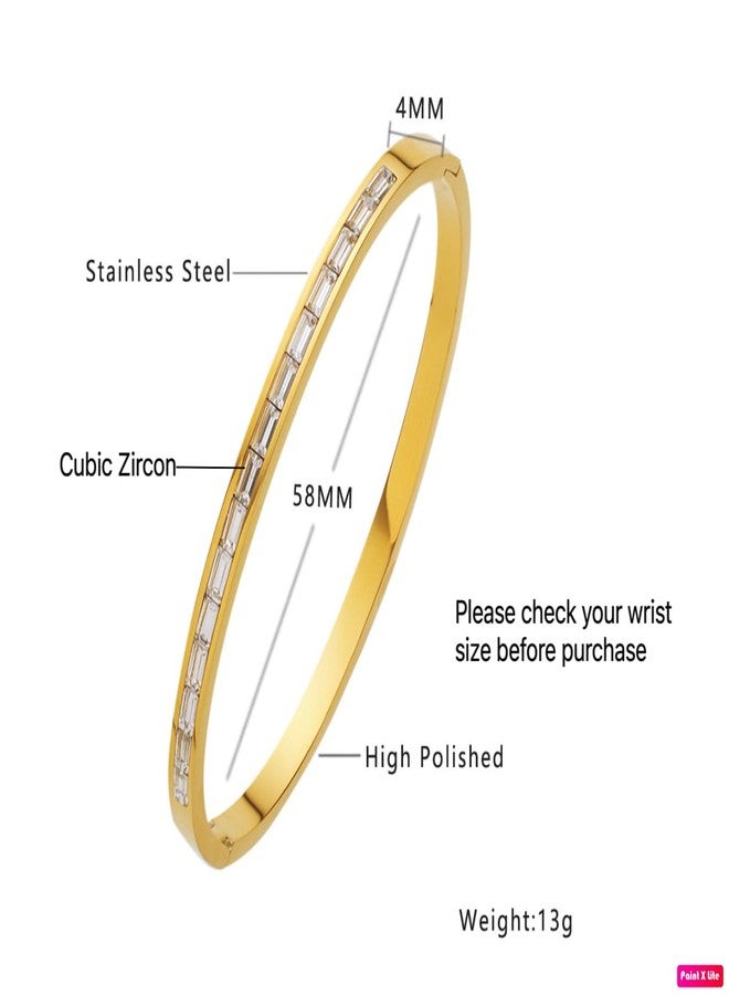 Aaishwarya Thin White Zircon Openable Bracelet| 18k Gold Plated & Waterproof | Bracelet Women Stylish | Statement Golden Bracelets Women | - Image 3
