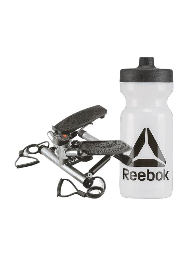 ريبوك مجموعة اللياقة البدنية - زجاجة مياه رياضية أساسية سعة 500 مل - زجاجة مياه رياضية خالية من مادة BPA ومضادة للتسرب للرجال والنساء - خفيفة الوزن وقابلة لإعادة الاستخدام، زجاجة ترطيب سوداء للسفر مع جهاز درج دوار محمول فاخر وجهاز لياقة بدنية قابل للتعديل مع أشرطة وشاشة LCD - Image 1