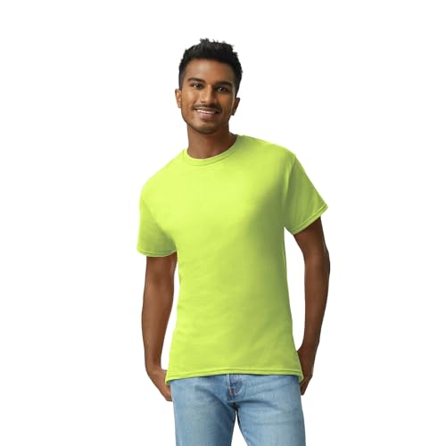 Gildan Adult Ultra Cotton T-Shirt, Style G2000, Multipack, Safety Green (10-Pack), Large - Image 2