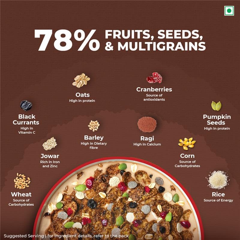 Kellogg's Choco Millet Muesli with 78% Fruit, Seeds & Multigrain| Power Breakfast|No Maida No Palm Oil| India's No 1 Muesli| 400g - Image 3