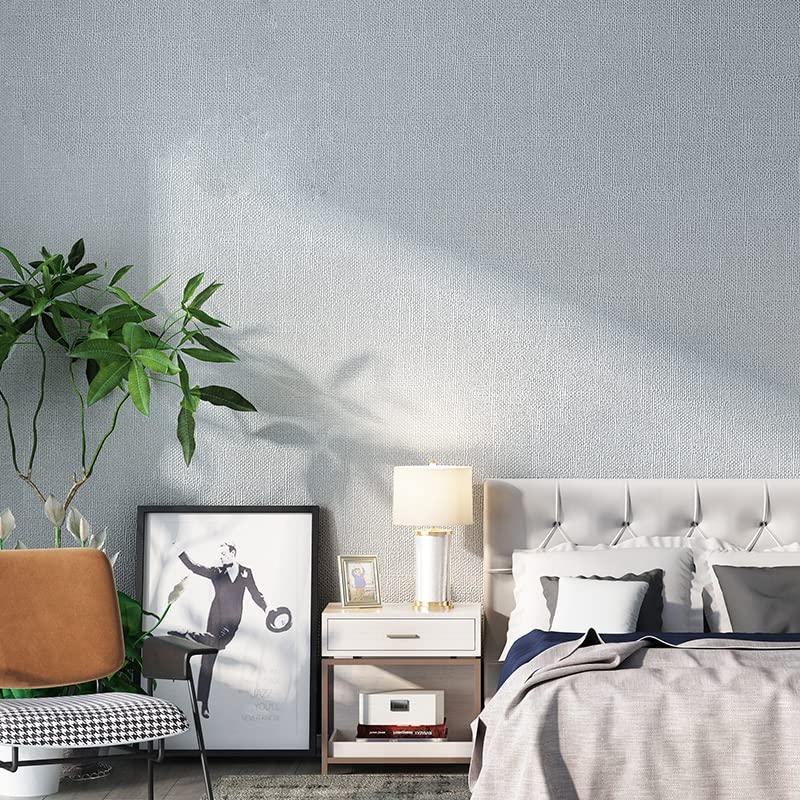 HELLKIT Fabric Peel and Stick Wallpaper Gray Faux Grasscloth Wallpaper Self-Adhesive Linen Wallpapers 17.8” x 197” Removable Wall Paper Embossed Textured Contact Paper Decoration Backsplash Countertop Liners - Image 2