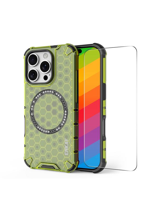 The Bros Case For iPhone 14 Pro Max Hat-Prince Honeycomb MagSafe Shockproof Phone Case with Large Arc Edge Film