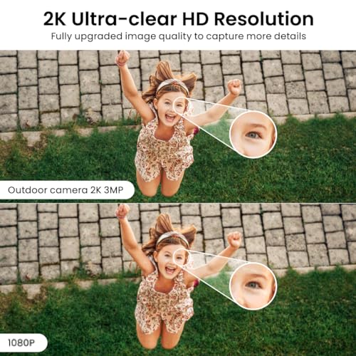AOQEE 2K Cameras for Home Security-Outdoor/Indoor Camera for Dog/Cat/Pet/Nanny/Baby, Color Night Vision, White Light, Siren, 24/7 SD Recordings, Works with Alexa/Google Home, C1 (C1-White-4pack-2.4G) - Image 3