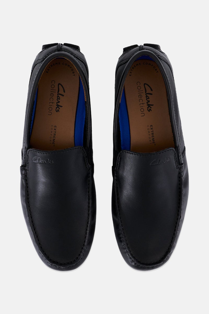 clarks Men Markman Plain Slip On Casual Shoes, Black - Image 3