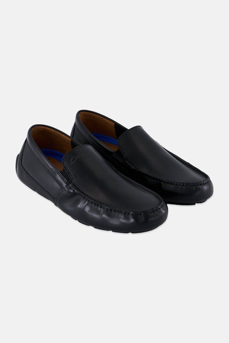clarks Men Markman Plain Slip On Casual Shoes, Black - Image 1