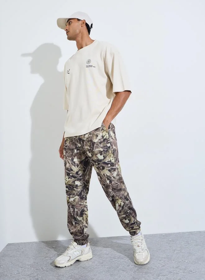 تايك تو Multi Color Camo Print Joggers with Back Pockets