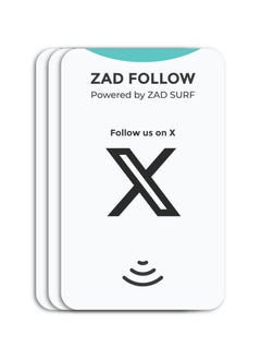 Pack of 3 Zad Follow. (X)  Follows NFC Card from (Zad Surf) allowing you boosting follows - iOS and Android