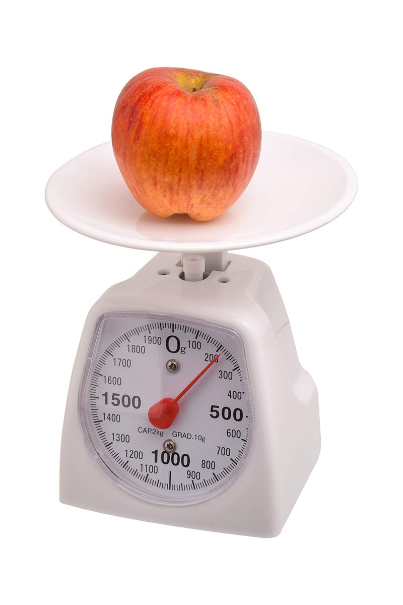 LABZIO Accurate Analog Weighing Scale for Kitchen, Laboratory, and Craft Use, 2Kg Capacity, 10g Graduation, Durable White Scale for Household, Lab, Crafting, Professional and Personal Use - Image 1