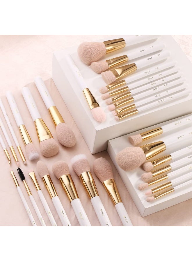 BEILI Makeup Brushes 30Pcs Professional Makeup Brush Set Premium Pink Vegan Synthetic Kabuki - Image 4
