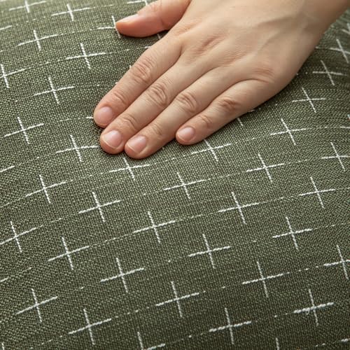 MANDIOO Pack of 2 Burlap Linen Throw Pillow Covers Woven Textured Modern Farmhouse Cushion Covers Pillowcase Decorative Couch Sofa Bed Living Room 20 x 20 Inch Olive Green - Image 4