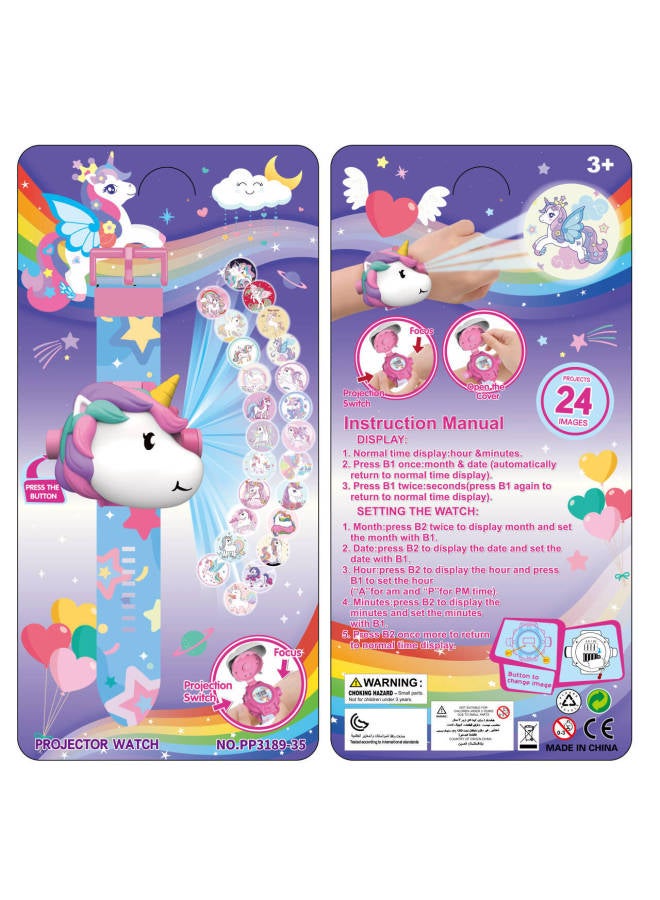 Children's Cartoon Flip Toy Watch 24 Projection Watch SAN RIO Series Children's Day Gift-Color: Masked Man - Image 2