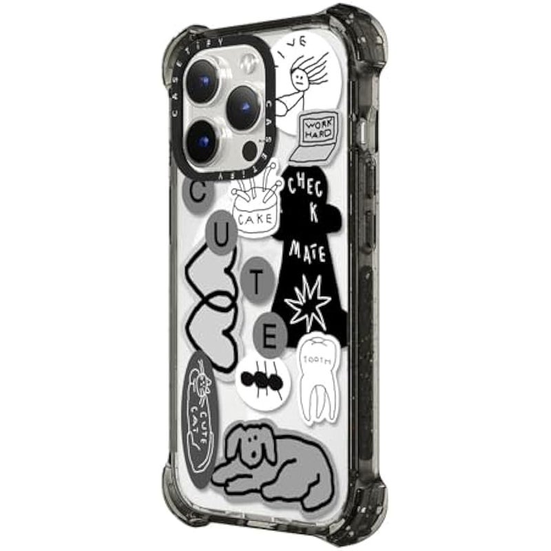 Casetify Bounce iPhone 15 Pro Case 【6X Military Grade Drop Tested / 21.3ft Drop Protection/Compatible with Magsafe】 - Stickers Prints - INAP Sticker 01 - Clear Black - Image 5