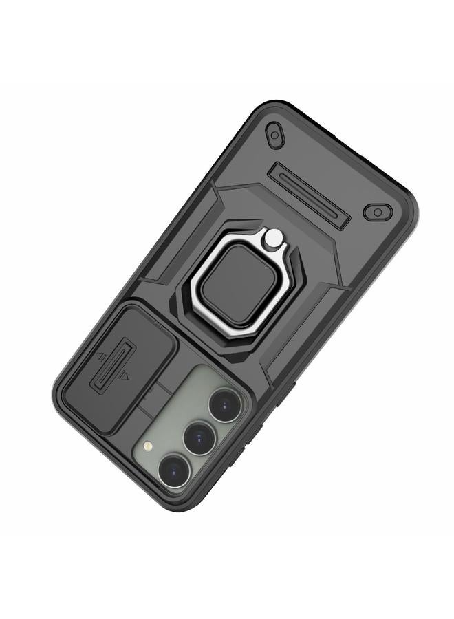 S-TOP Case For Samsung Galaxy S23 5G Sliding Camshield TPU + PC Shockproof Phone Case with Holder - Image 4