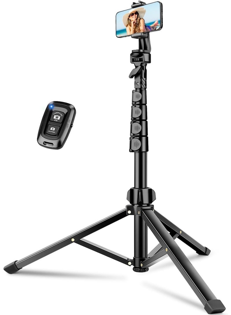 72" Phone & Camera Tripod – Tall Adjustable Stand with Phone Holder and Wireless Remote - Image 1