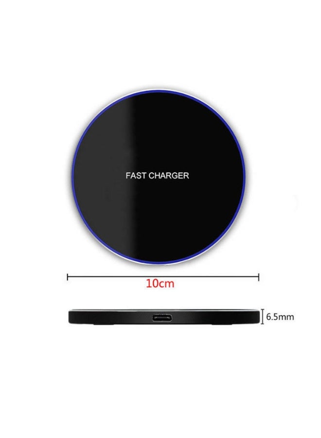 Black 15W Ultra-Thin Wireless Charger Pad – Fast Aluminum Alloy Charging for Desk & Bedside Use  - Image 5