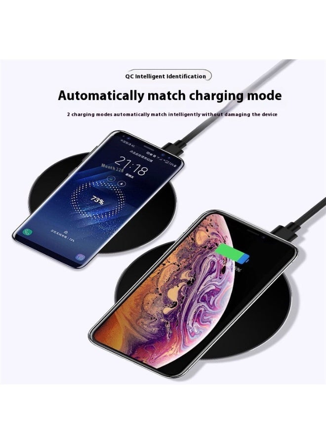 Black 15W Ultra-Thin Wireless Charger Pad – Fast Aluminum Alloy Charging for Desk & Bedside Use  - Image 3