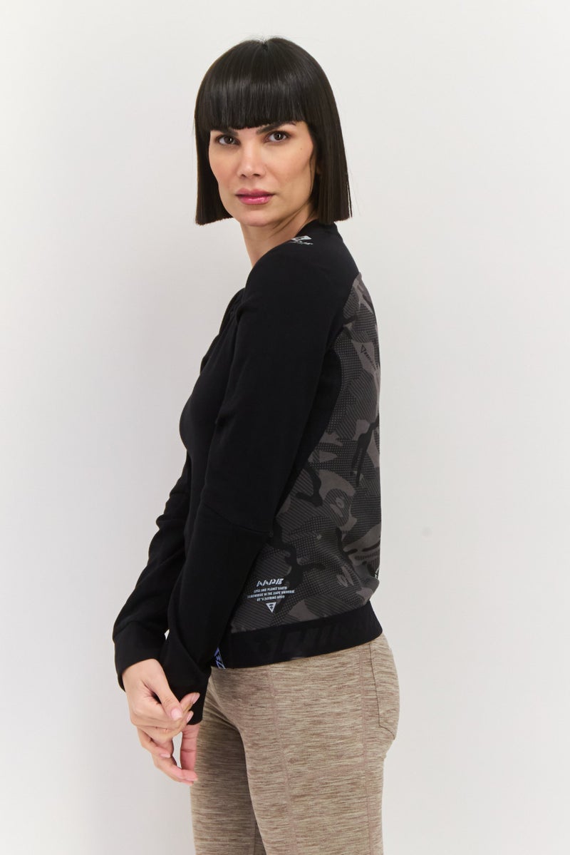 Aape By A Bathing Ape Women Crew Neck Two Tone Sweatshirts, Black - Image 2