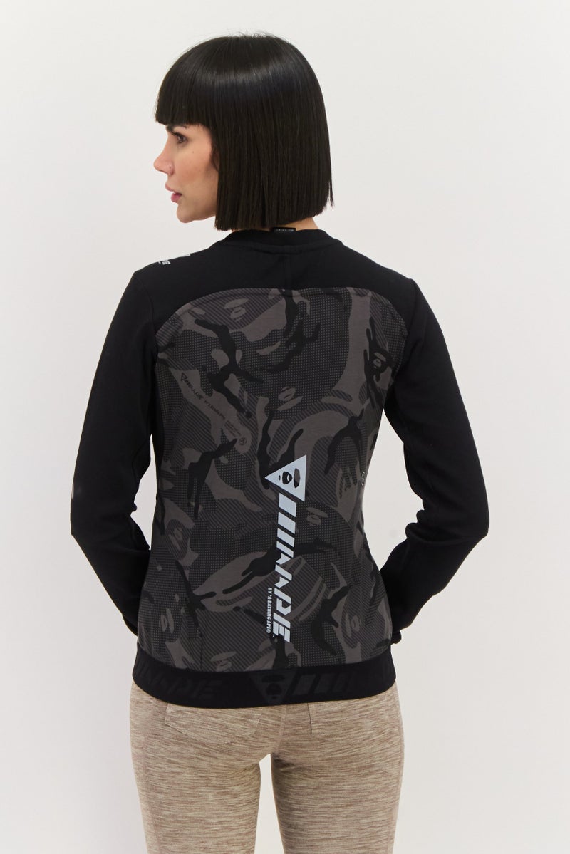 Aape By A Bathing Ape Women Crew Neck Two Tone Sweatshirts, Black - Image 3