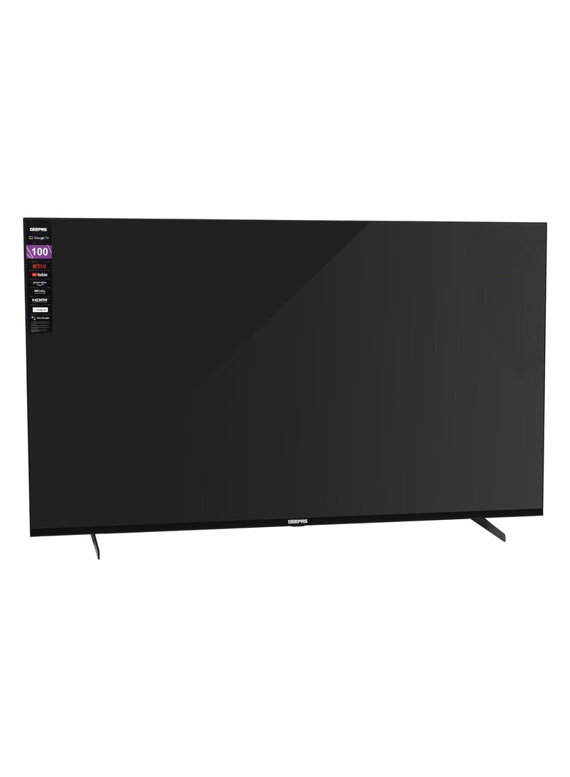 GEEPAS 100" Ultra HD QLED TV with Remote Control | HDMI and USB Ports, Google TV, Dolby | Pre-installed Apps | GLED1007SGQLD Black - Image 3