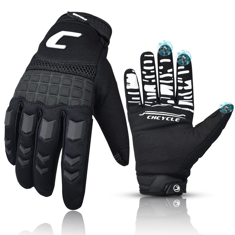CHCYCLE Dirt Bike Gloves Mountain Bike Motocross Motorcycle Gloves for Men Motorbike ATV Racing Touch Screen Full Finger Glove for Cycling BMX MTB MX Climbing (X-Large, Black) - Image 5