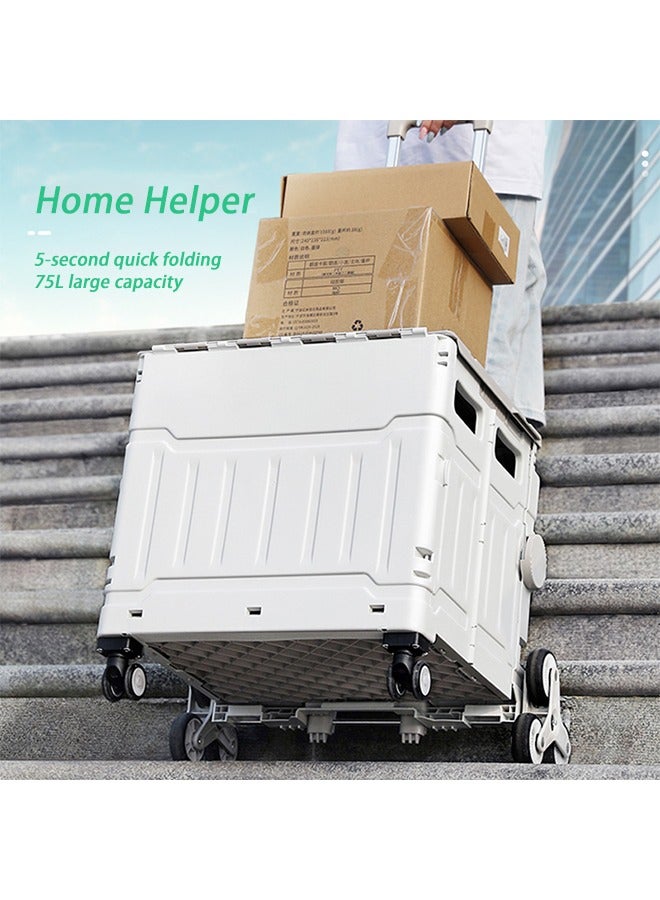 كادي ون عربة تسوق قابلة للطي عربة تسوق بعجلات عربة تسوق قابلة للطي صغيرة الحجم مناسبة للسوبر ماركت والمنزل وتسلق السلالم والتسوق والتخييم في الهواء الطلق والنزهة - Image 2