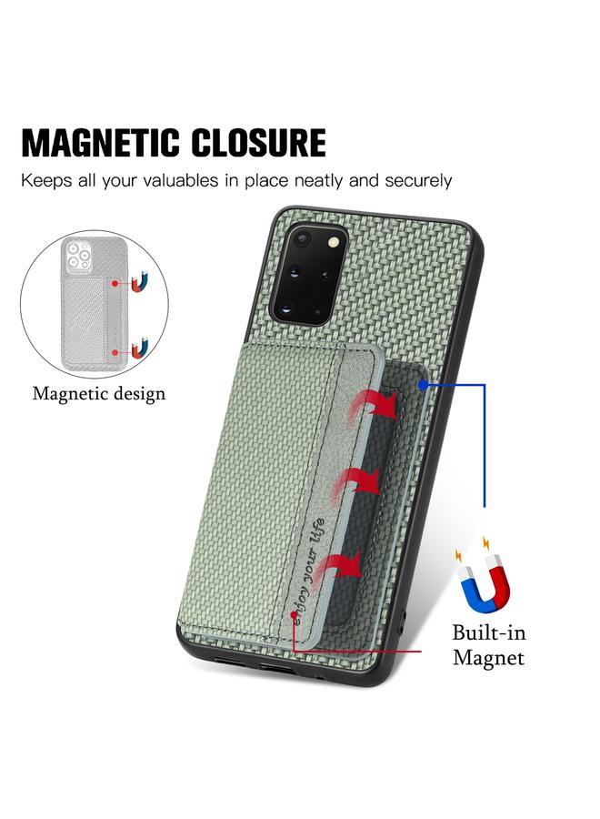 اس-توب جراب لهاتف Samsung Galaxy S20 Ultra مصنوع من ألياف الكربون وحقيبة محفظة مغناطيسية للبطاقات وحافظة هاتف - Image 3