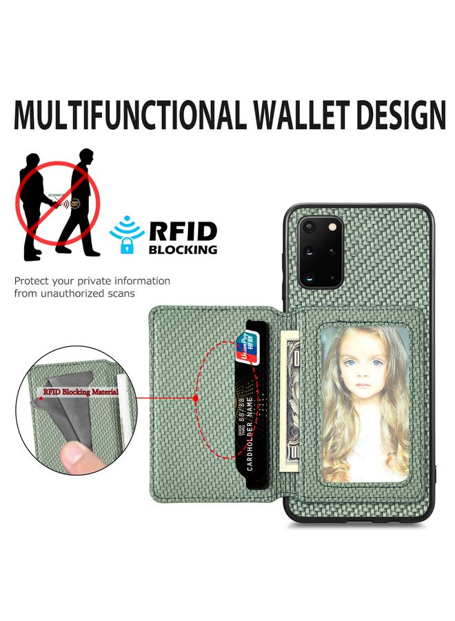 اس-توب جراب لهاتف Samsung Galaxy S20 Ultra مصنوع من ألياف الكربون وحقيبة محفظة مغناطيسية للبطاقات وحافظة هاتف - Image 4