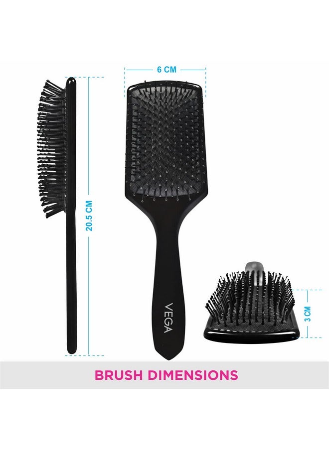 Vega Premium Collection Mini Paddle Hair Brush (India'S No.1* Hair Brush Brand) For Men & Women, Black, (8586 M)  - Image 3