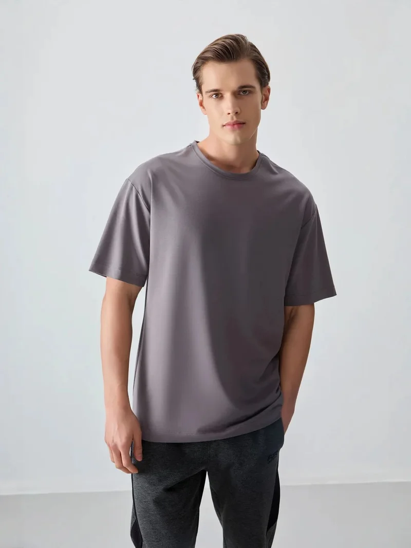 تومي لايف TOMMY Oversized Cotton Blend Crew Neck T-Shirt