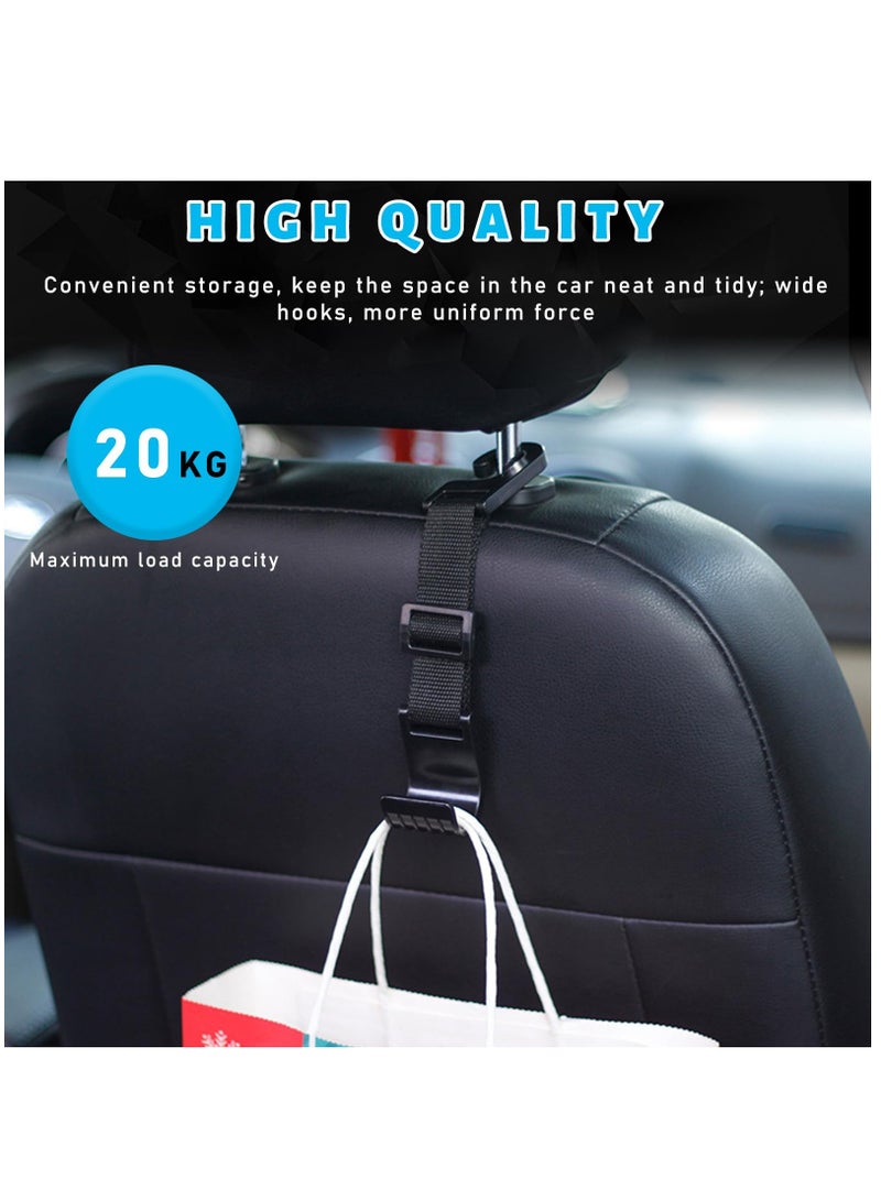 Excefore 2 PCS Car Seat Headrest Hooks, Adjustable Hanging Storage Organizer for Auto Back Seat, Universal Vehicle Interior Purse Bags Hanger Accessories for Umbrella Handbag Coat - Image 4