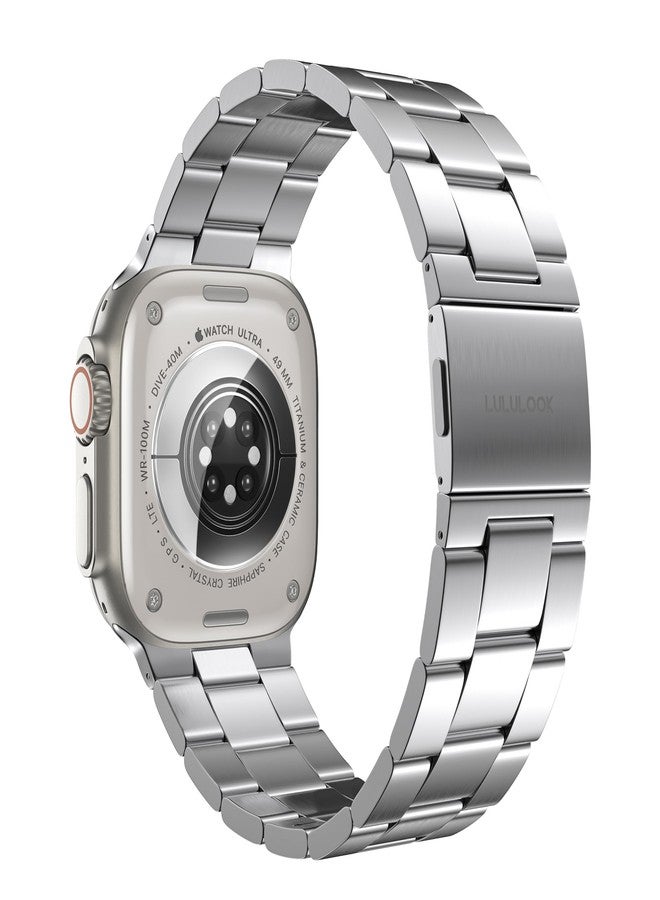 LULULOOK No Tool Needed Compatible With Apple Watch Band 49/46/45/44/42mm for Women Men, Stainless Steel Band for Apple Watch Ultra/Ultra2 Series 10 9 8 7 6 5 4 3 2 1 SE SE2-Magnetic Clasp - Image 2