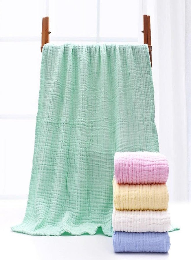 ZAPLES Organic 100% Muslin Cotton Baby Bath Towel Super Absorbent Extra Soft Muslin Bath Towel for Infants, New Born Babies and Toddlers Boys and Girls - 105x105 cm (Multicolor) - Image 1