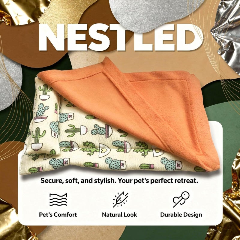 Bearded Dragon Bed with Pillow, Cozy Cotton Filled Lizard Sleeping Bag, Soft Breathable Pet Bedding, Long-Lasting Polyester, Easy to Clean, for Gecko, Hamster, Beige - Image 5