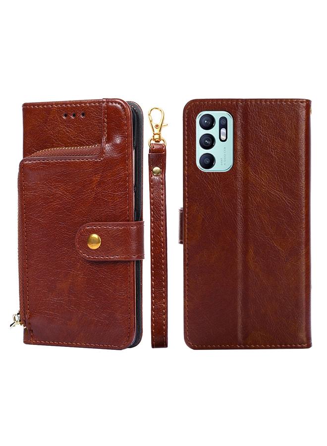 اس-توب جراب لهاتف OPPO Reno6 4G مصنوع من جلد البولي يوريثان الحراري وغطاء هاتف قلاب أفقي مصنوع من جلد البولي يوريثان الحراري - Image 1