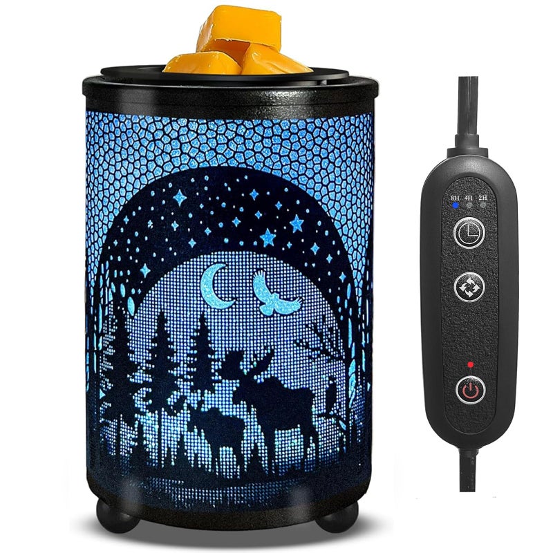 Leyoue Electric Wax Warmer with Efficient PTC Heating - Enchanting Deer in Forest Iron Design, Quickly Melts Wax Blocks, Releases Long-Lasting Fragrance, Perfect Home Decor Piec - Image 1