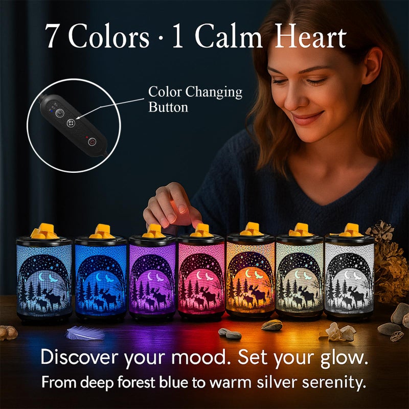 Leyoue Electric Wax Warmer with Efficient PTC Heating - Enchanting Deer in Forest Iron Design, Quickly Melts Wax Blocks, Releases Long-Lasting Fragrance, Perfect Home Decor Piec - Image 2